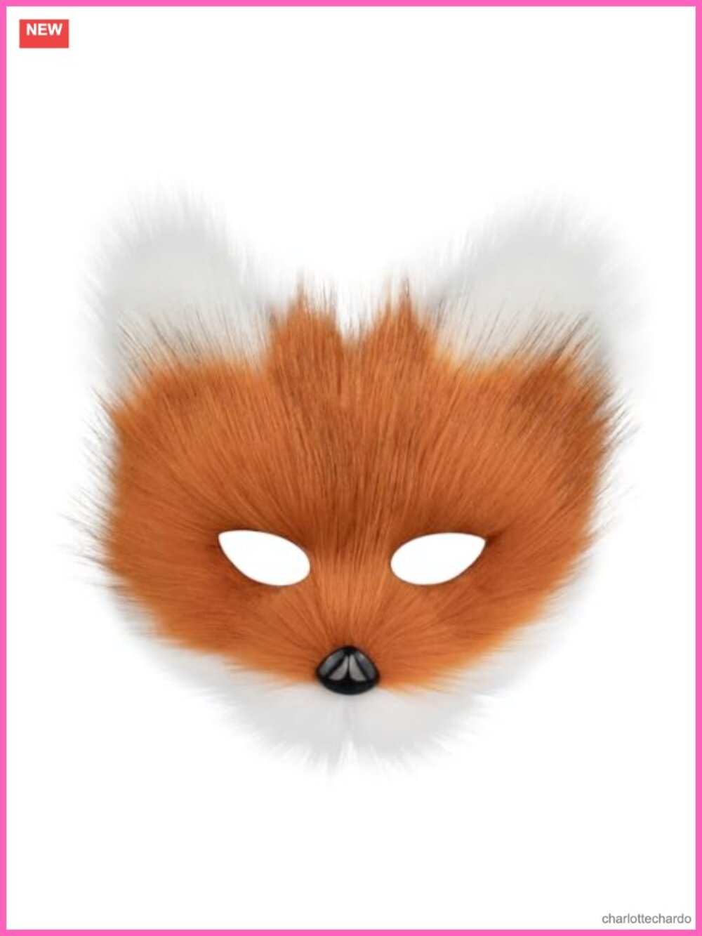 Fox Wolf Cat Faux Fur Half Face Mask Halloween Cosplay Adult One Size